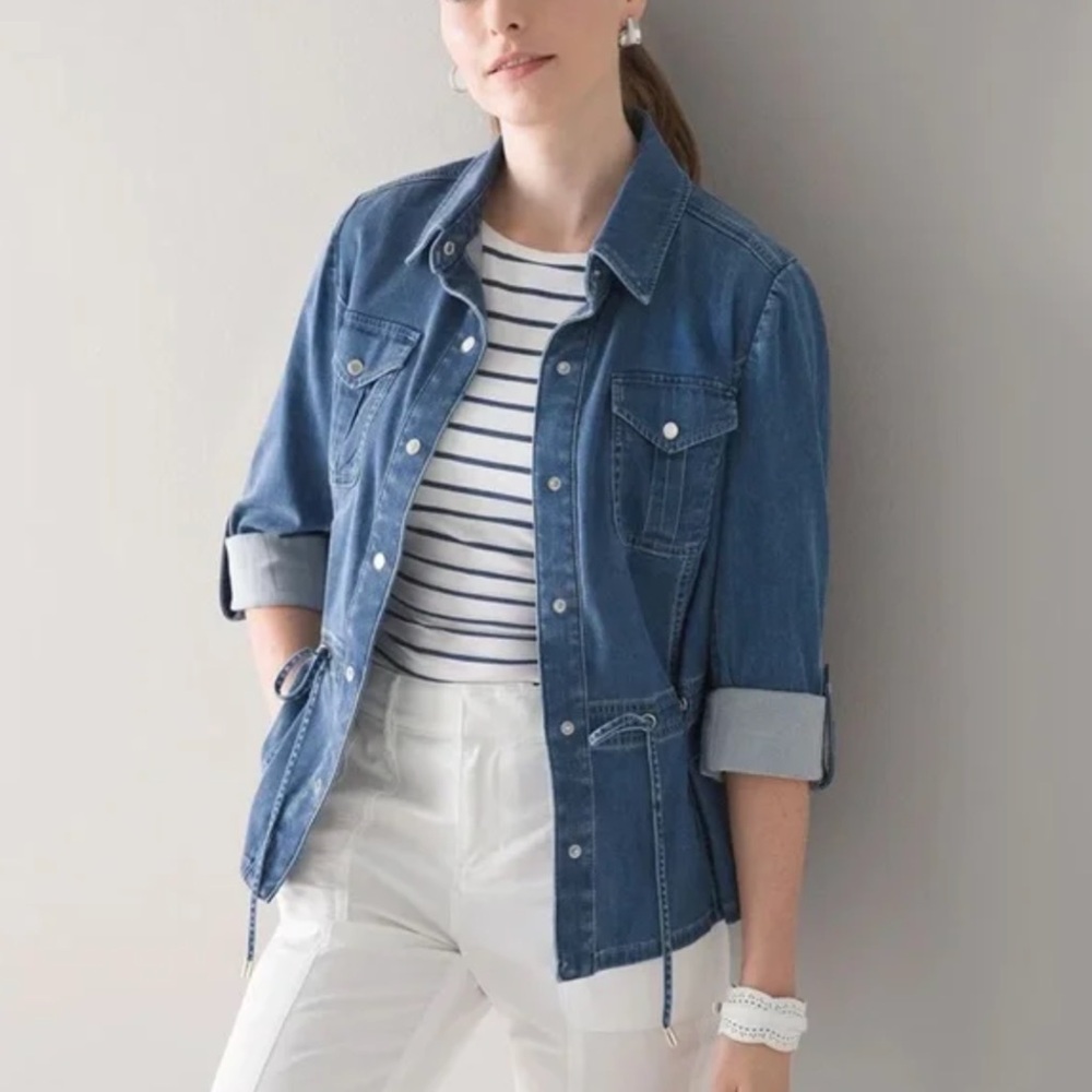 WHBM Drawstring Tencel Denim Jacket / XXS